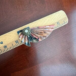 Vintage Stamped Fan Brooch